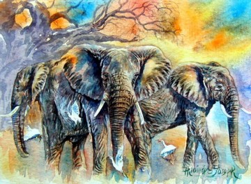 アフリカ人 Painting - アフリカゾウ
